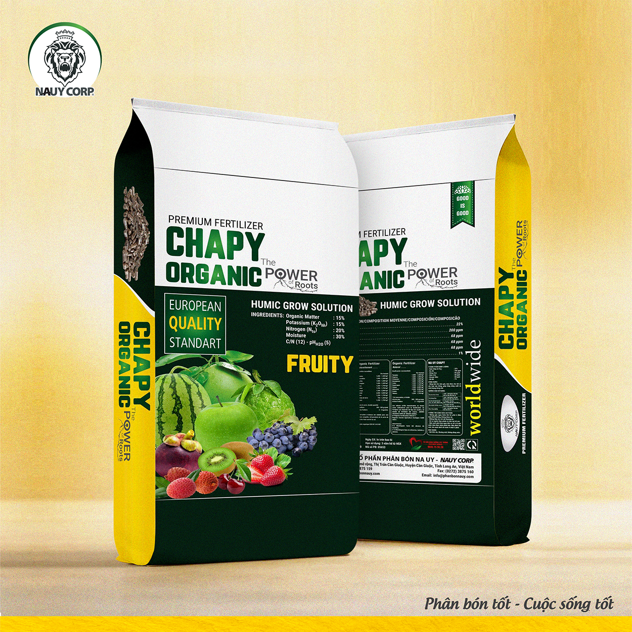 PHÂN BÓN HỮU CƠ NỞ HIỆU SUẤT CAO NA UY CHAPY