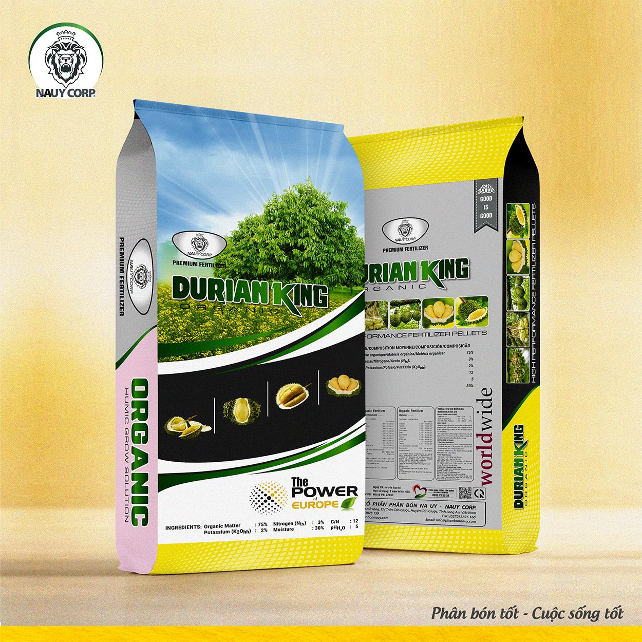 PHÂN BÓN HỮU CƠ NỞ HIỆU SUẤT CAO NA UY DURIAN KING